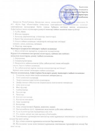 Мектеп асханасында тыйым салынған азық-түліктер